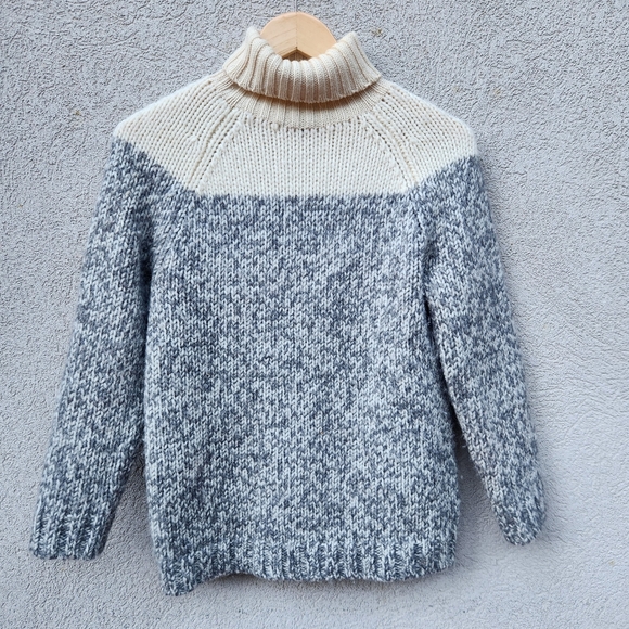 J. CREW Women's Sweater Small Gray Turtleneck Rag Wool Angora - Picture 2 of 10